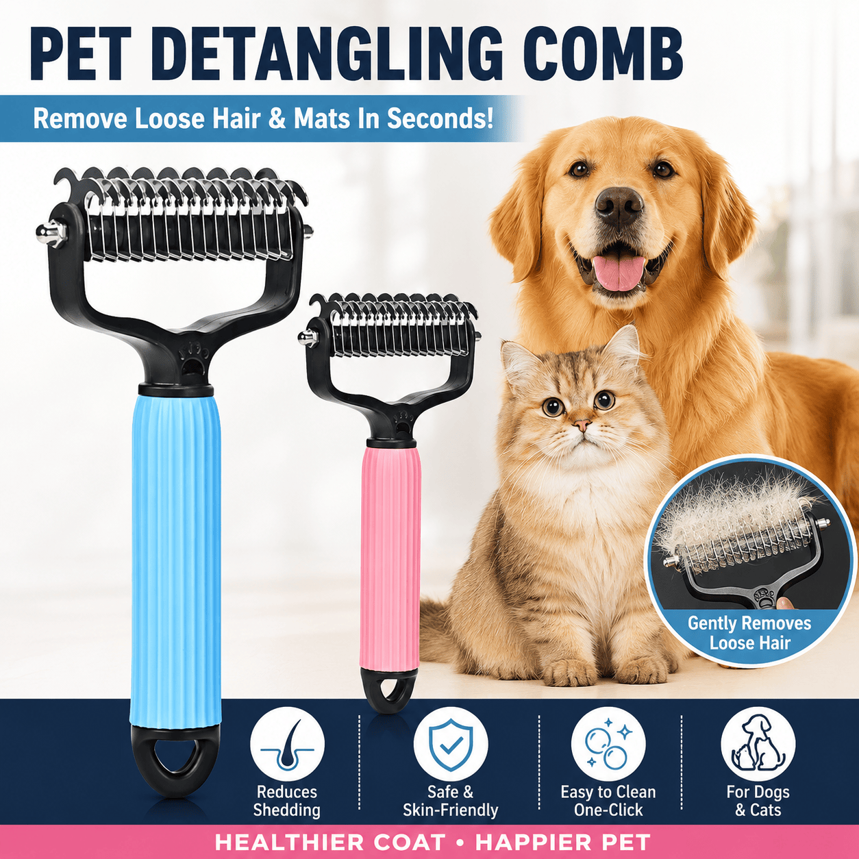 🐾Universal Pet Detangling Comb  Professional Grooming Tool for Dogs & Cats