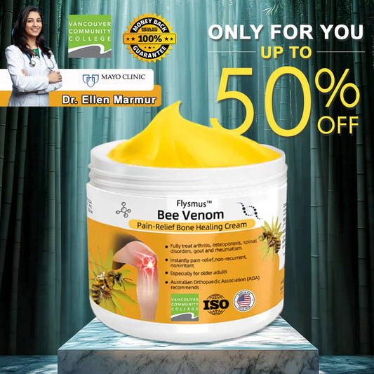 Flysmus™ Bee Venom Pain-Relief Bone Healing Cream - USA Osteopathic Medical Association （AAOS）Approved(Reducing joint swelling, pain, stiffness, redness, warmth, soreness, and joint fatigue)