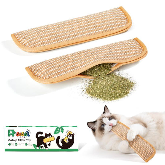 Potaroma Catnip Kicker Toy: 6000mg Organic Catnip & Durable Sisal Scratching Toy for Indoor Cats & Kittens