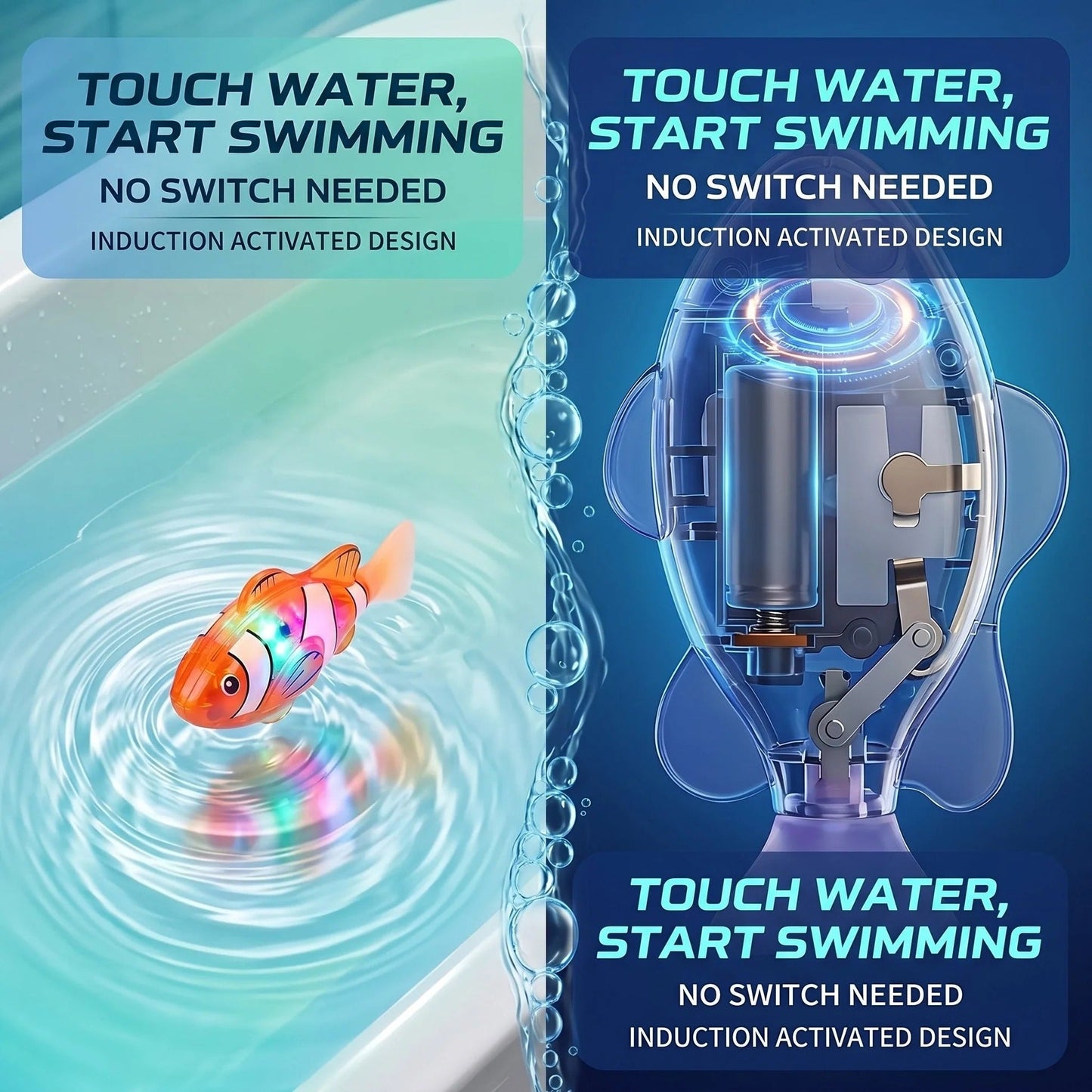4 Pcs Electronic Pet Fish Bath Toy